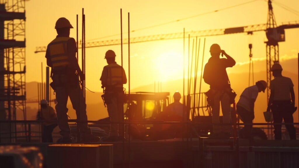 trabajadores construcción sol