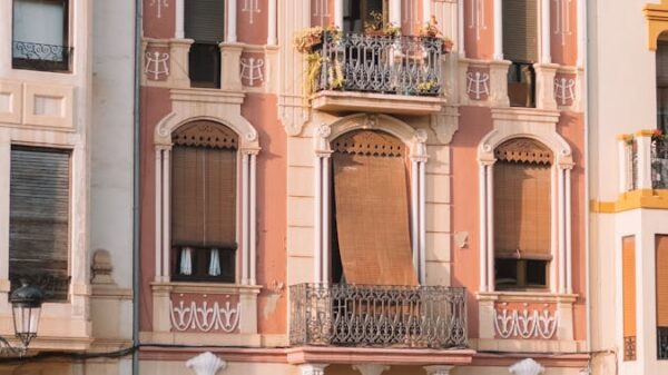 Facade of the Casa Alcon in the Plaza de la Independencia in Castellon, Spain