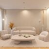Salón luminoso de una vivienda nueva con suministro eléctrico dado de alta