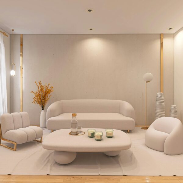Salón luminoso de una vivienda nueva con suministro eléctrico dado de alta