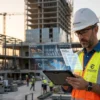 Gestor de proyectos analiza documentos en una tablet