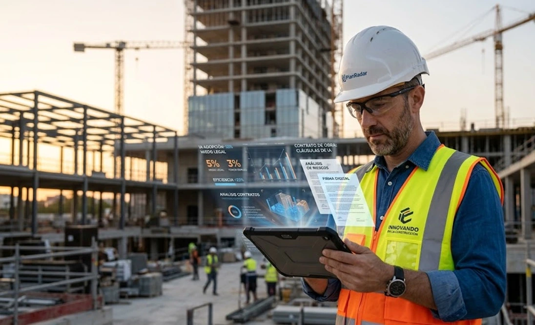 Gestor de proyectos analiza documentos en una tablet