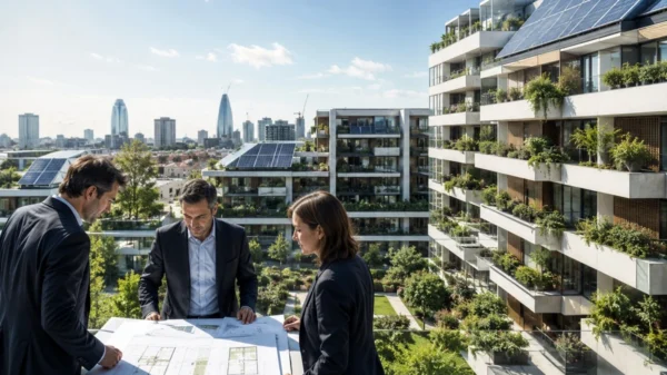 Complejo residencial y living recién construido de alta eficiencia energética para inversión institucional