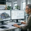 Profesional en formación BIM Manager gestionando modelos 3D y entorno común de datos en el sector AECO.